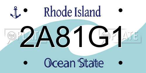 2A81G1 Rhode Island License Plate