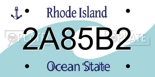 2A85B2 Rhode Island License Plate