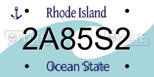 2A85S2 Rhode Island License Plate