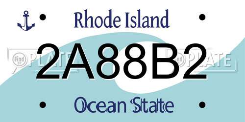 2A88B2 Rhode Island License Plate
