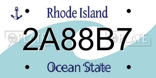 2A88B7 Rhode Island License Plate
