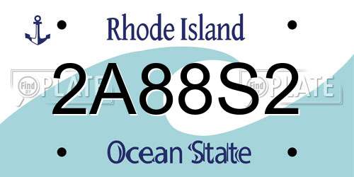 2A88S2 Rhode Island License Plate