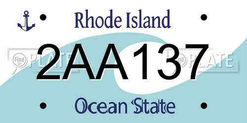 2AA137 Rhode Island License Plate