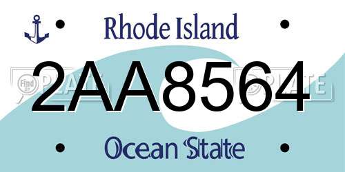 2AA8564 Rhode Island License Plate