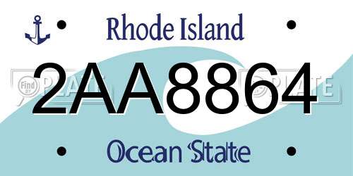 2AA8864 Rhode Island License Plate