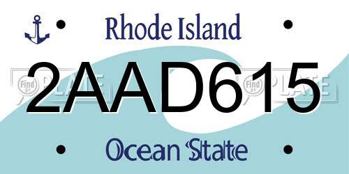2AAD615 Rhode Island License Plate