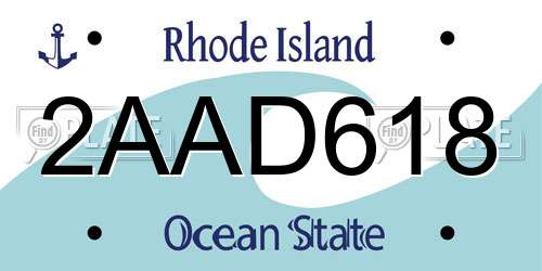 2AAD618 Rhode Island License Plate