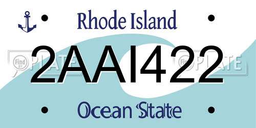 2AAI422 Rhode Island License Plate