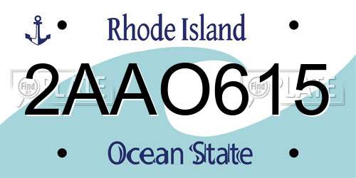2AAO615 Rhode Island License Plate
