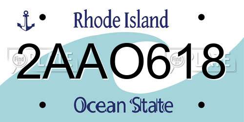 2AAO618 Rhode Island License Plate