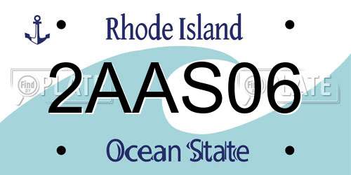 2AAS06 Rhode Island License Plate