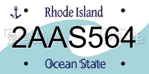 2AAS564 Rhode Island License Plate