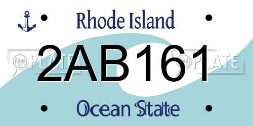 2AB161 Rhode Island License Plate