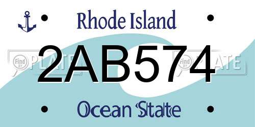 2AB574 Rhode Island License Plate