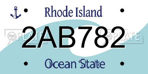 2AB782 Rhode Island License Plate