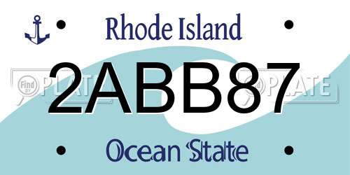 2ABB87 Rhode Island License Plate