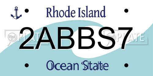2ABBS7 Rhode Island License Plate
