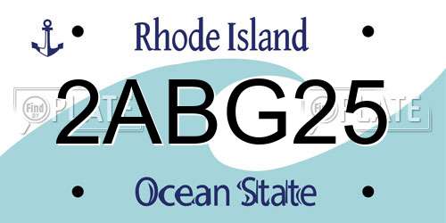 2ABG25 Rhode Island License Plate