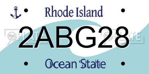2ABG28 Rhode Island License Plate