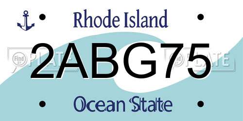 2ABG75 Rhode Island License Plate