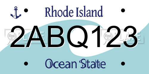 2ABQ123 Rhode Island License Plate