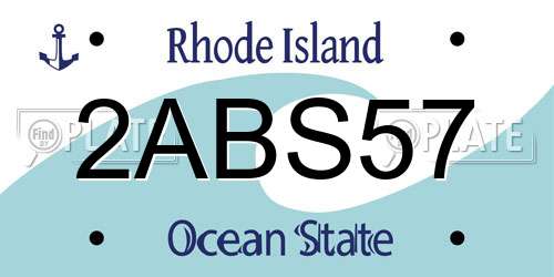 2ABS57 Rhode Island License Plate