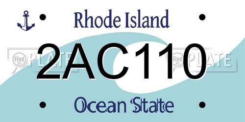 2AC110 Rhode Island License Plate