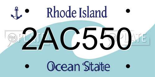 2AC550 Rhode Island License Plate