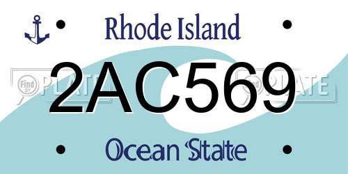 2AC569 Rhode Island License Plate