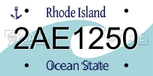 2AE1250 Rhode Island License Plate