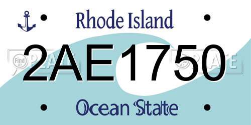 2AE1750 Rhode Island License Plate