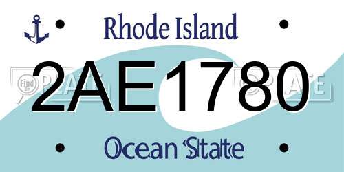 2AE1780 Rhode Island License Plate