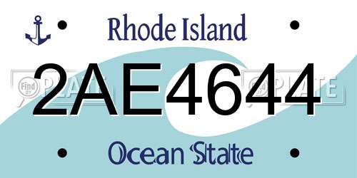 2AE4644 Rhode Island License Plate