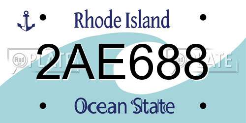 2AE688 Rhode Island License Plate