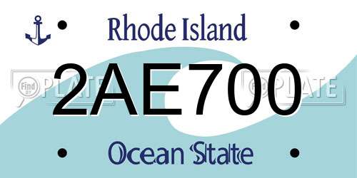 2AE700 Rhode Island License Plate