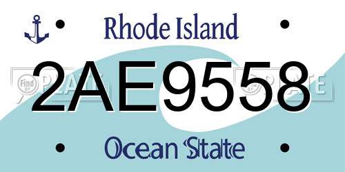 2AE9558 Rhode Island License Plate