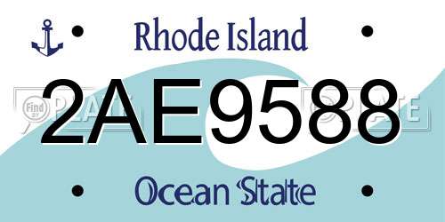 2AE9588 Rhode Island License Plate