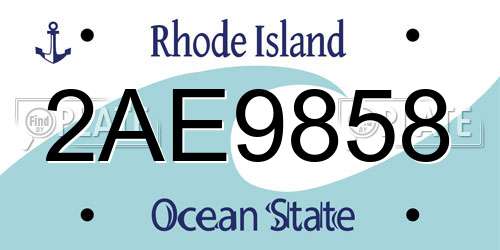 2AE9858 Rhode Island License Plate