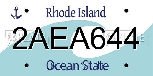 2AEA644 Rhode Island License Plate