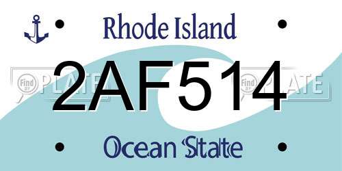 2AF514 Rhode Island License Plate