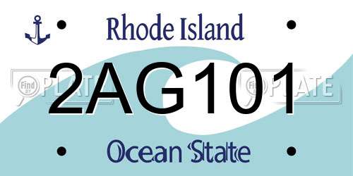 2AG101 Rhode Island License Plate