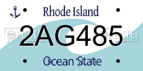 2AG485 Rhode Island License Plate