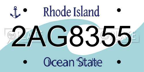 2AG8355 Rhode Island License Plate