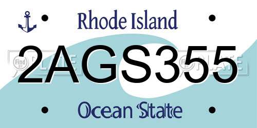 2AGS355 Rhode Island License Plate