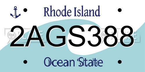 2AGS388 Rhode Island License Plate