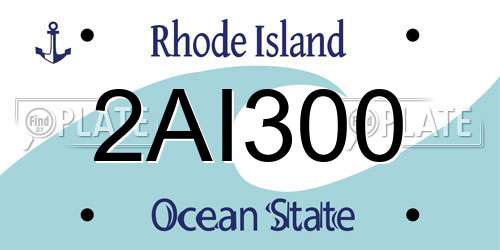 2AI300 Rhode Island License Plate