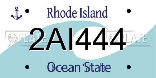 2AI444 Rhode Island License Plate