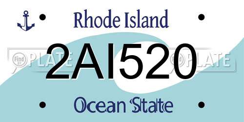 2AI520 Rhode Island License Plate