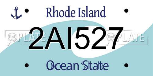 2AI527 Rhode Island License Plate