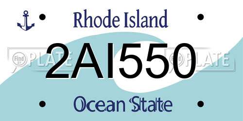 2AI550 Rhode Island License Plate